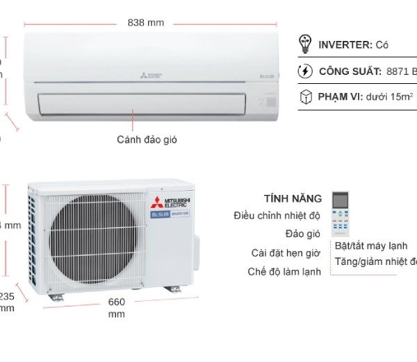 Alternative view of Điều hòa Mitsubishi Electric 1 chiều 9000BTU inverter MSY-JW25VF